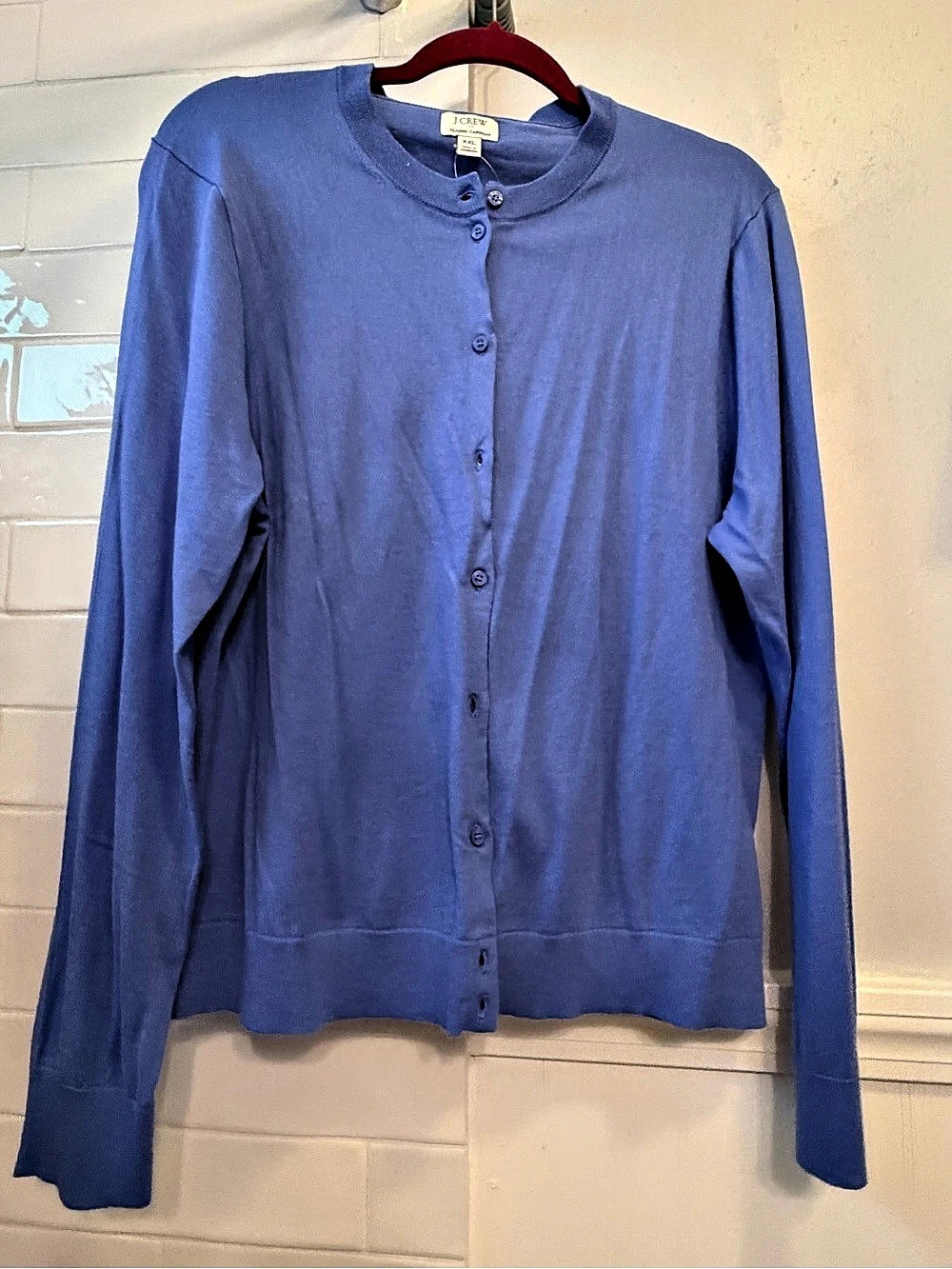 J.Crew Factory Classic Cardigan Blue Cotton XXL